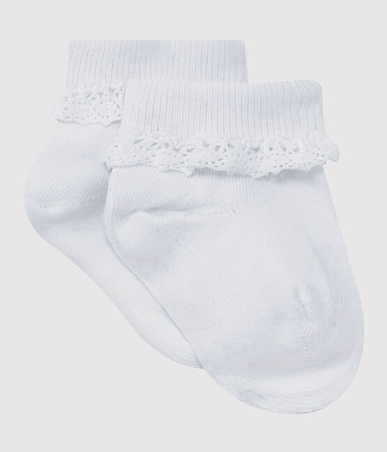 Calze bambina ricamate bianco ECUME