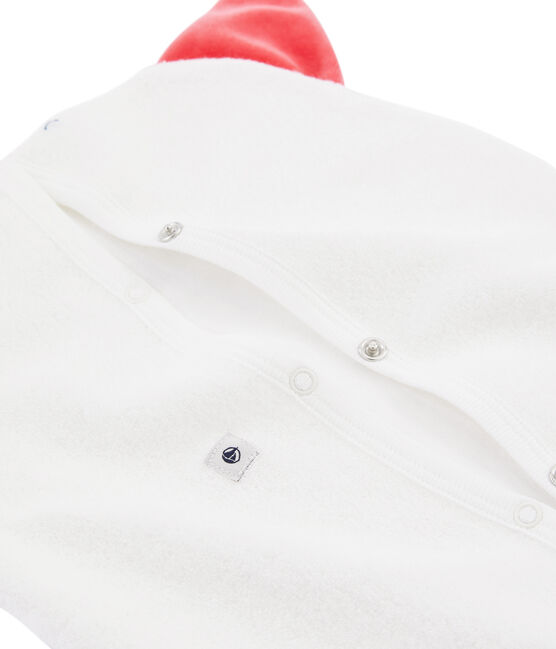 Riponi pigiama in spugna bouclette grattata, super calda bianco MARSHMALLOW/rosso SIGNAL