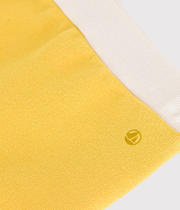 Shorts in tessuto felpato leggero beb&egrave; giallo
