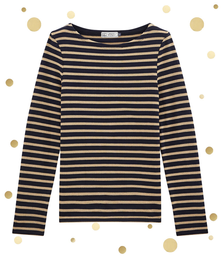 marini&egrave;re iconica donna blu SMOKING/marrone BRINDILLE BRILLANT