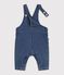 Salopette lunga in denim on tasca a cuore neonata blu