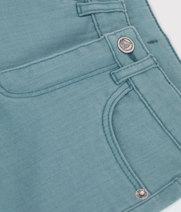 Short in denim bambina verde