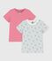 Set di T-shirt a maniche corte in cotone con stampa a fiori bambina variante 1