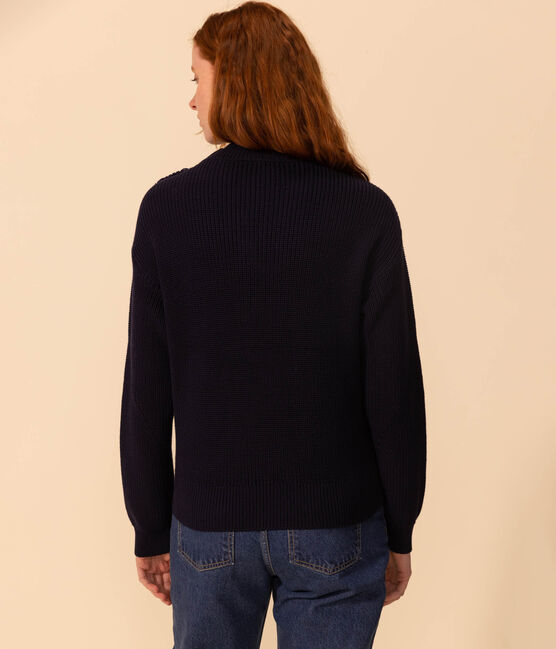 Maglione a costa inglese in cotone Donna blu SMOKING