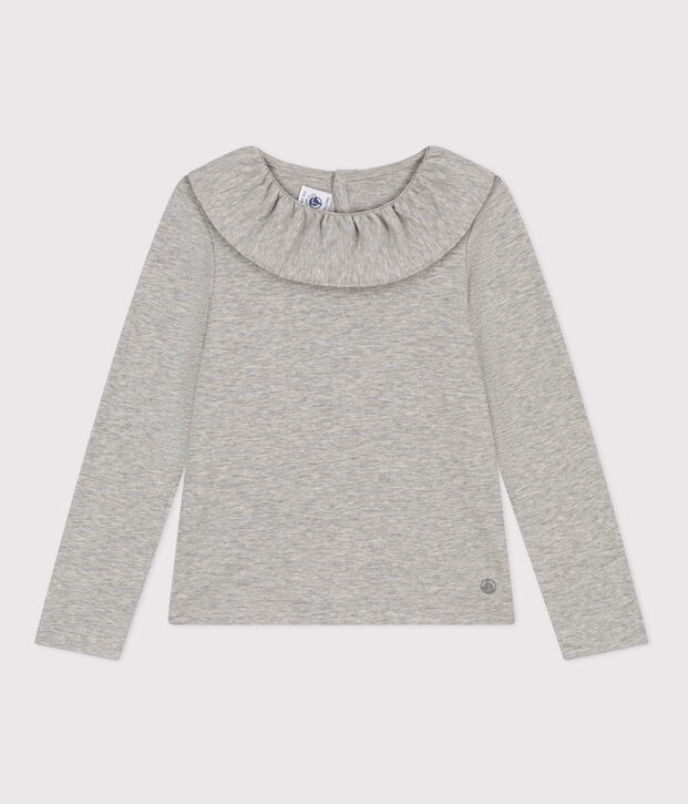 Blusa in cotone bambina grigio