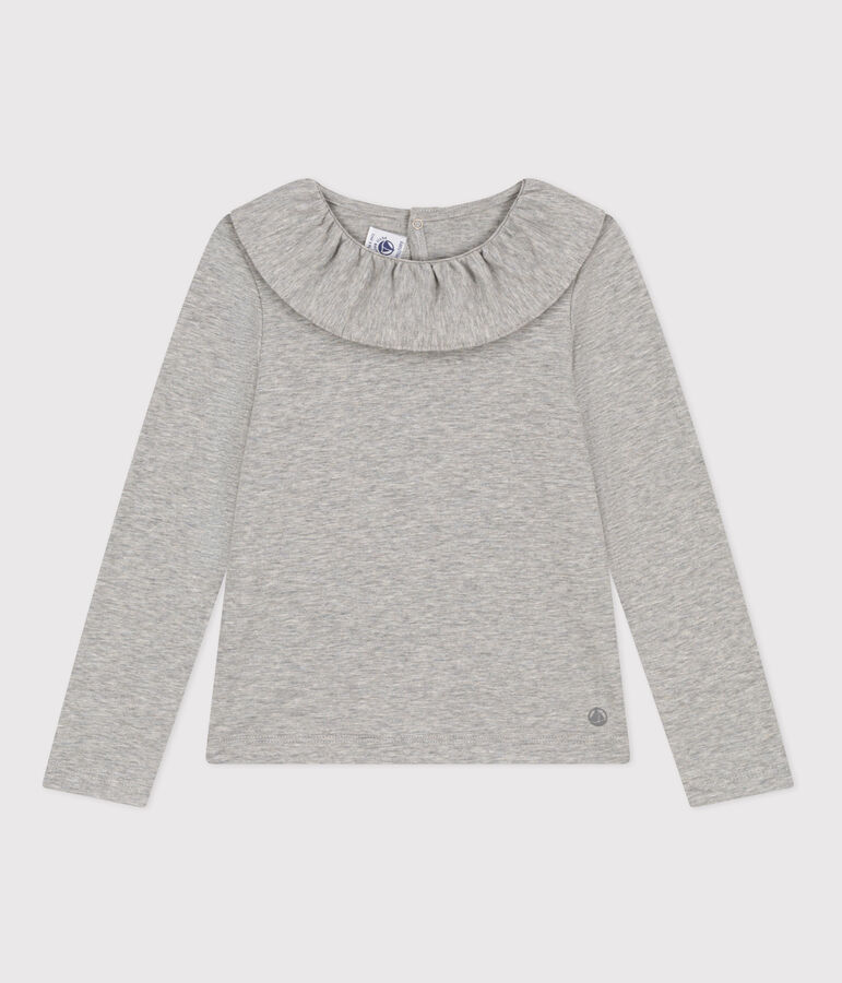 Blusa in cotone bambina grigio CHATON CHINE