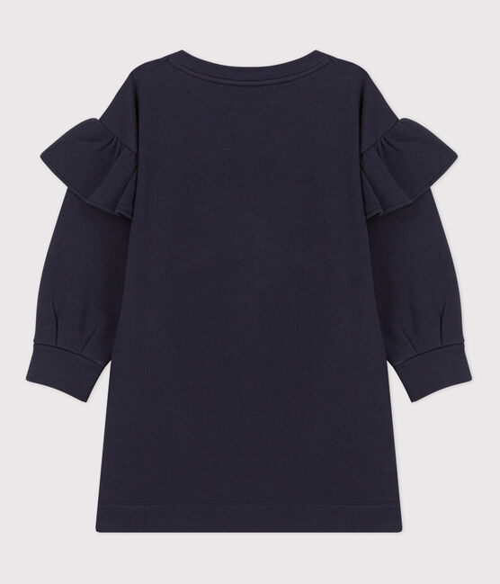 Abito bambina a maniche lunghe in molleton blu MEDIEVAL