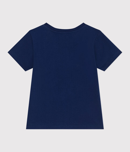 T-shirt a maniche corte in cotone con stampa bambino unisex blu MEDIEVAL