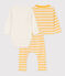 Tutina a righe marinière bebè in cotone giallo AVALANCHE/bianco DAISY