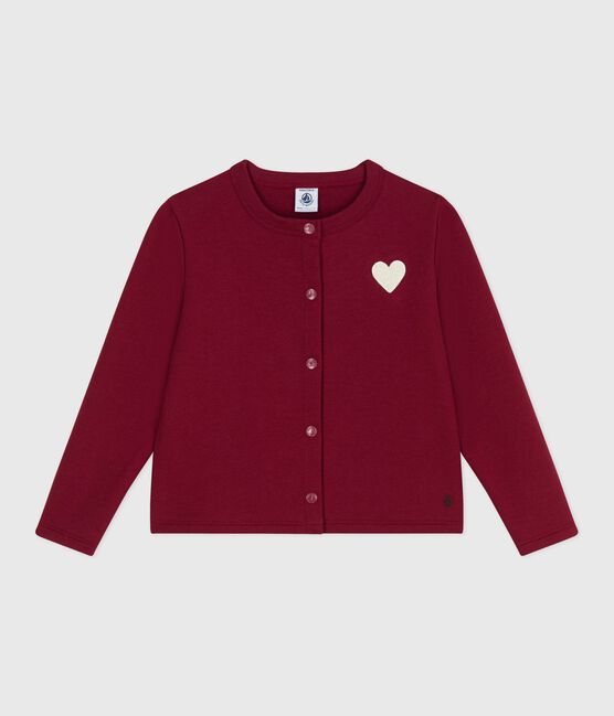 Cardigan in tessuto felpato bambina AMARANTE