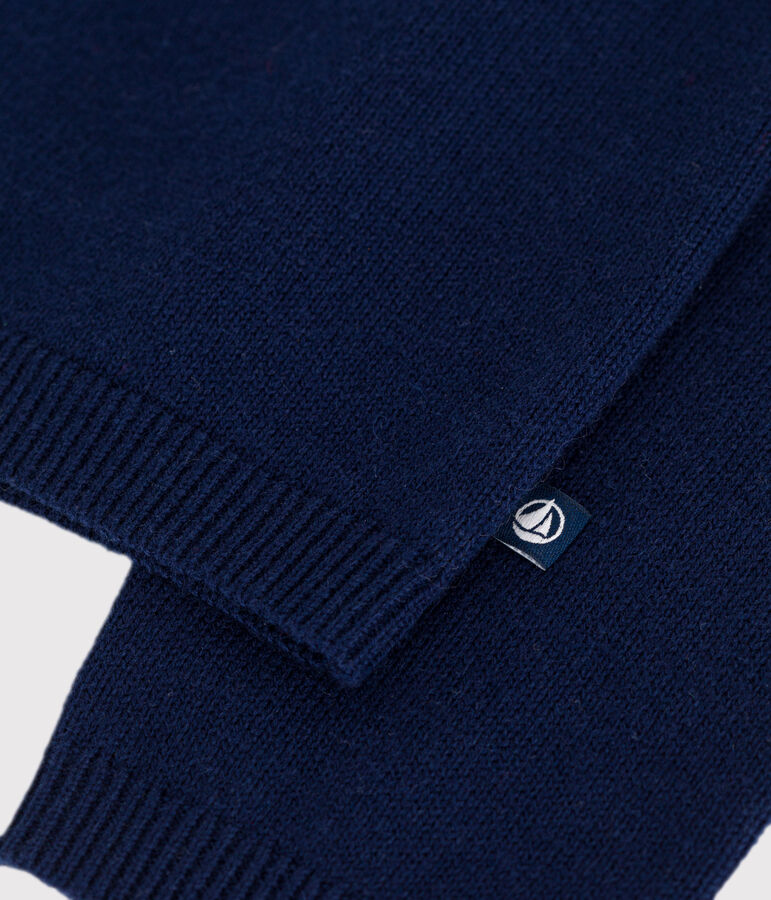 Cardigan in misto lana e cotone tinta unita bambina blu SOIR