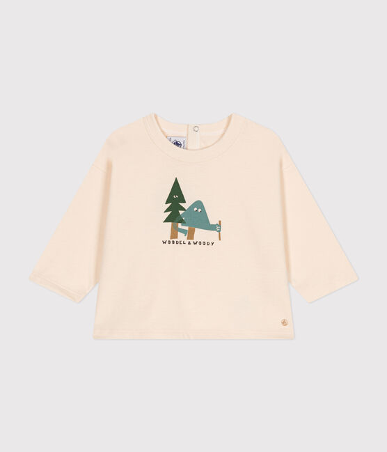 T-shirt a maniche lunghe in jersey sottile neonato ecru AVALANCHE