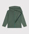 Felpa con zip e cappuccio a costina bambino verde CROCO