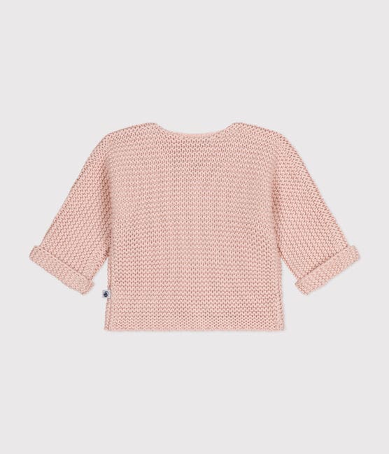 Cardigan in tricot a punto legaccio per bebè rosa SALINE