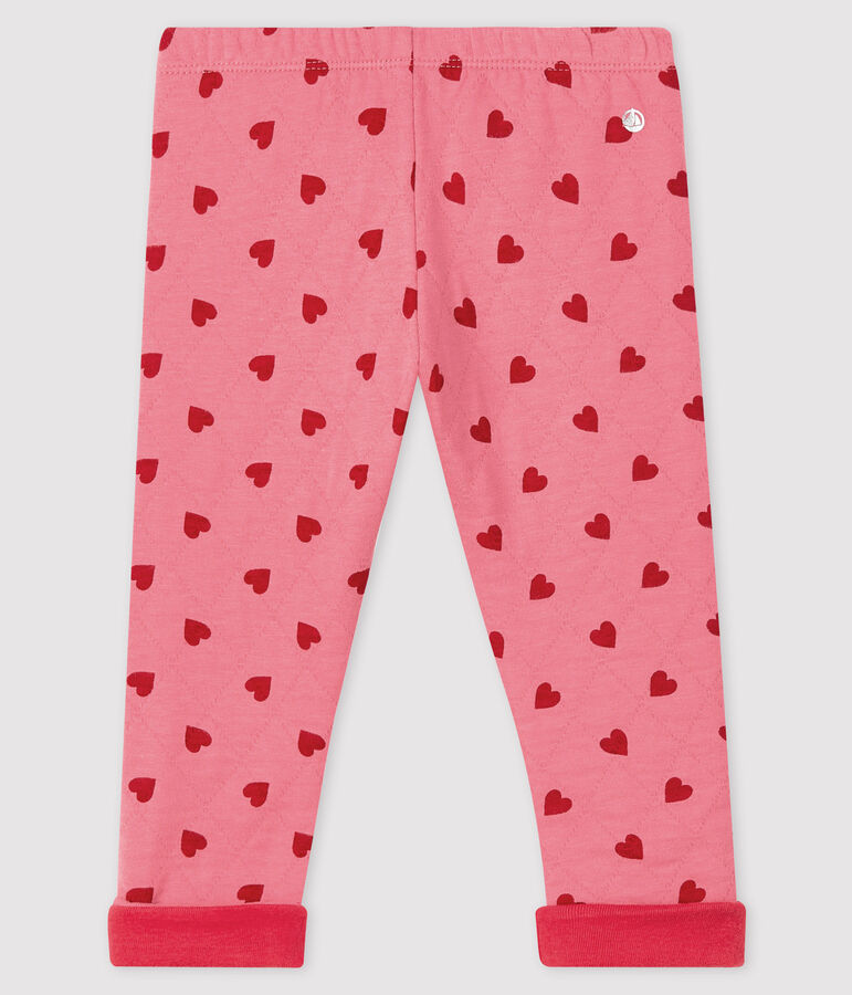 Pantalone in fantasia beb&egrave; femmina rosa/rosso