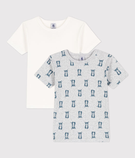 Confezione da 2 T-shirt a maniche corte bimbo, fantasia cani, cotone variante 1