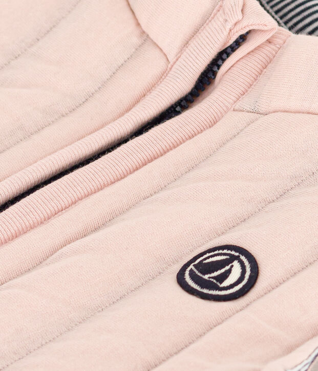 Giacca smanicata in tubique trapuntato per beb&egrave; rosa