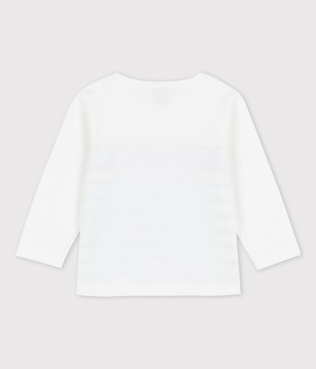 T-shirt beb&egrave; a maniche lunghe in jersey bianco/blu