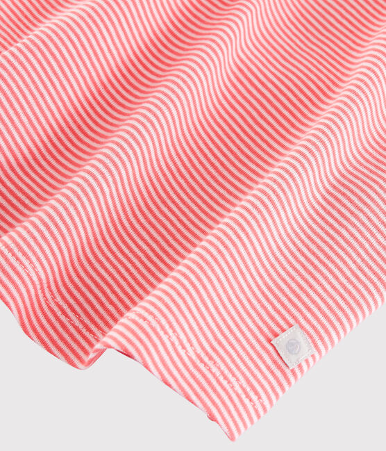 Pigiama millerighe bambina in cotone rosa PEACHY/bianco MARSHMALLOW
