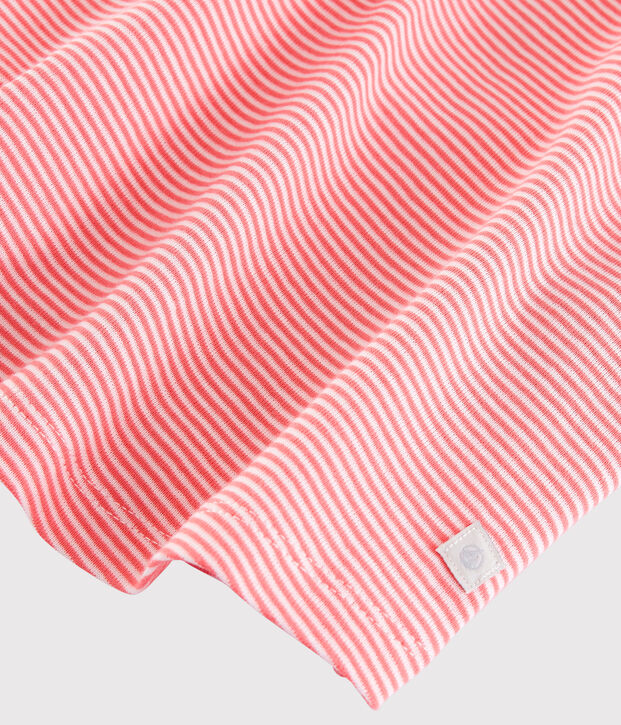 Pigiama bambina millerighe in cotone arancione/bianco