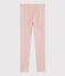 Leggings millerighe in lana e cotone rosa CHARME/bianco MARSHMALLOW