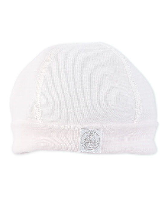 Cappellino nascita bebé millerighe rosa VIENNE/bianco LAIT