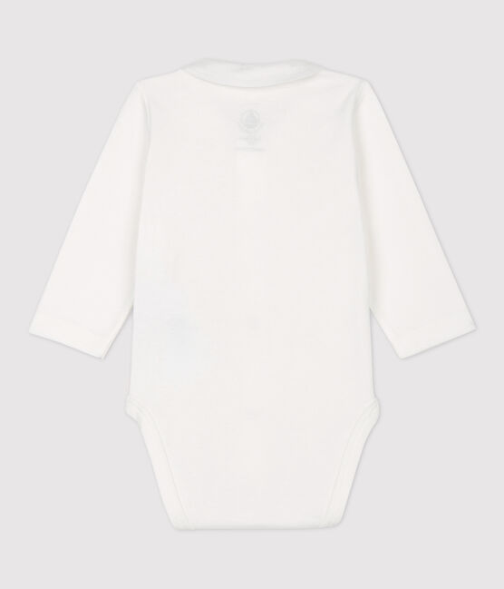 Body bebè maschio con colletto in cotone biologico bianco MARSHMALLOW