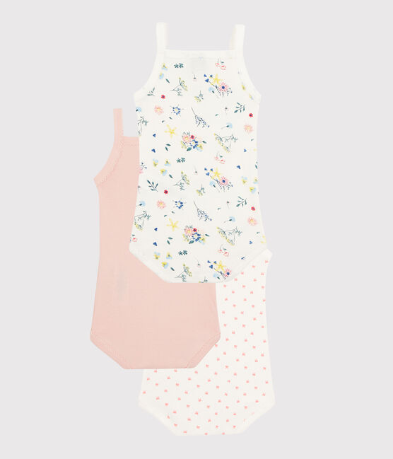 Trio body con spalline bebè femmina variante 1