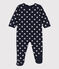 Tutina a stelle in cotone blu SMOKING/bianco MARSHMALLOW