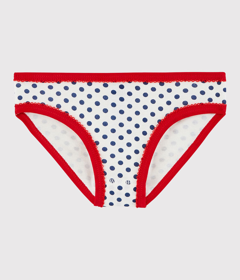 La mutandina in cotone per bambina bianco/multicolore