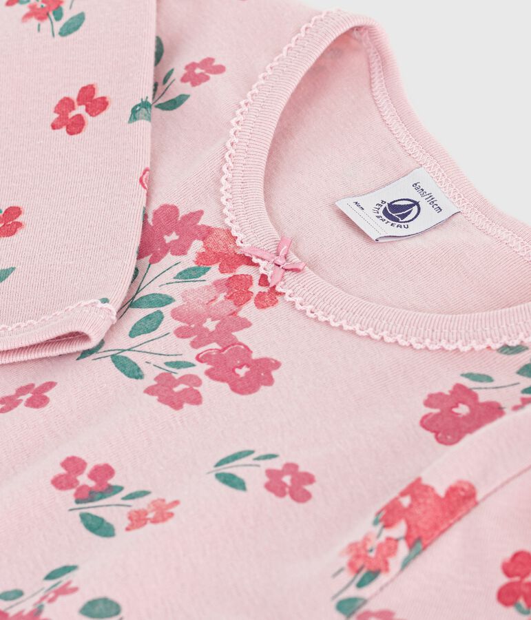 Camicia da notte in cotone con stampa a fiori bambina rosa/multicolore