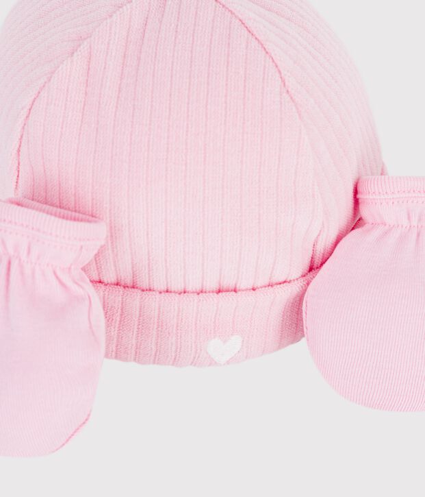 Set cuffietta e muffole in cotone neonato multicolore