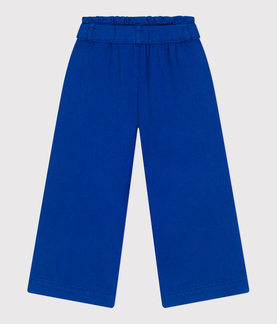 Pantaloni in misto cotone e lyocell bambina. blu SURF