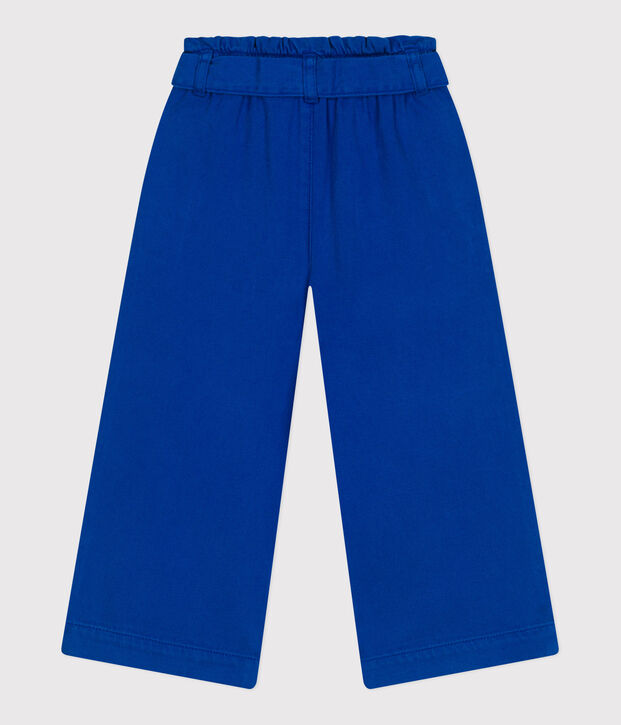 Pantaloni in misto cotone e lyocell bambina. blu