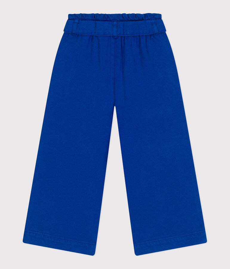 Pantaloni in misto cotone e lyocell bambina. blu SURF