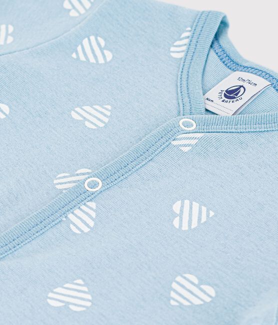 Tutina corta in cotone con stampa a cuori neonato MIMI/ MARSHMALLOW