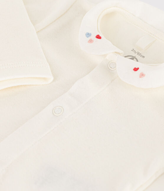 Body in cotone bebè con colletto bianco MARSHMALLOW