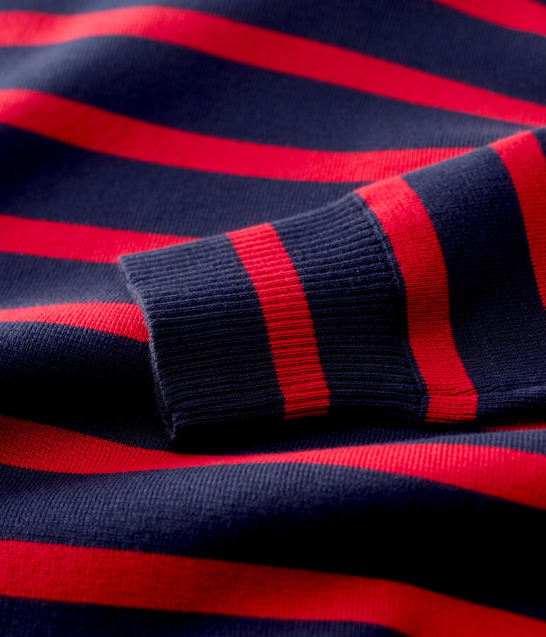 Pull marinaro in cotone Donna blu/rosso