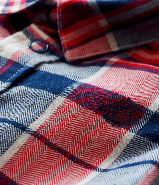 Camicia a quadretti per bebé maschio blu SMOKING/bianco MULTICO