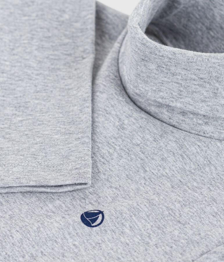 Dolcevita in cotone tinta unita bambino grigio