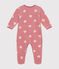 Pigiama in velluto con stampa a cuori neonato rosa ROSEWOOD/ MARSHMALLOW