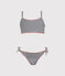 Costume due pezzi bambina blu ABYSSE/bianco LAIT