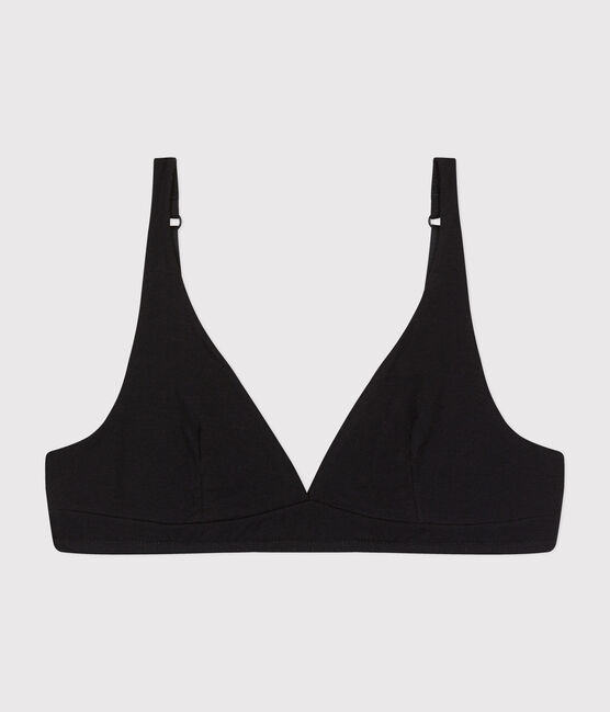 Reggiseno donna in cotone ed elastan nero BLACK