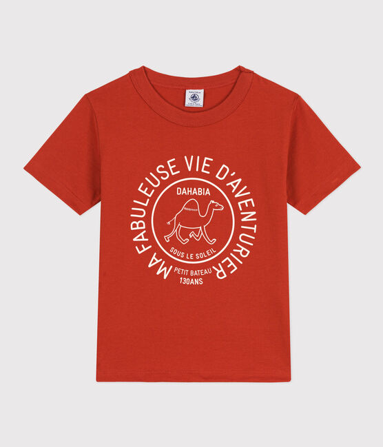 T-shirt  maniche corte in cotone bambino rosso HARISSA