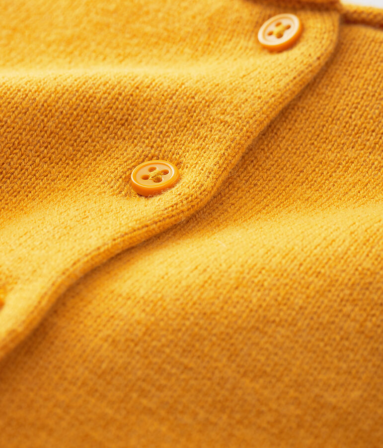 Cardigan a maniche lunghe beb&egrave; femmina giallo