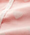 Tuta corta rosa a cuori bebè femmina in spugna bouclette di cotone biologico rosa MINOIS/bianco MARSHMALLOW