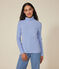 T-shirt L'Iconique donna in cotone fantasia con collo a lupetto blu SKY CHINE