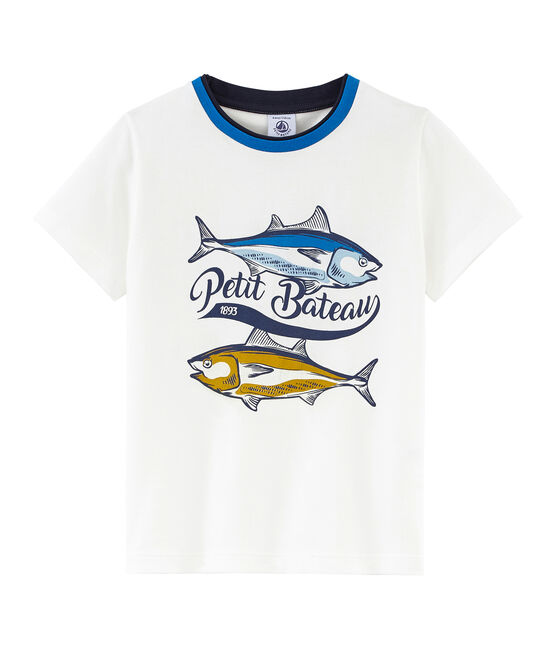 T-shirt bambino maniche corte bianco MARSHMALLOW