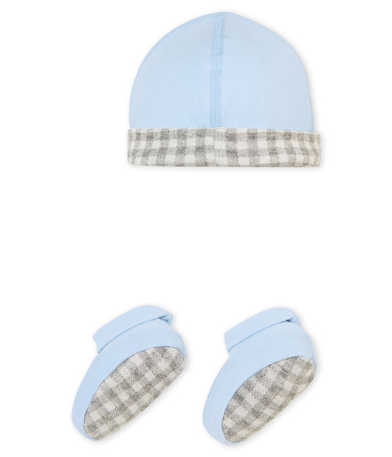 Lotto di cappellino e scarpine bebé maschio blu FRAICHEUR