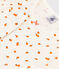 Pigiama corto bambina in cotone motivo orangettes bianco MARSHMALLOW/bianco MULTICO